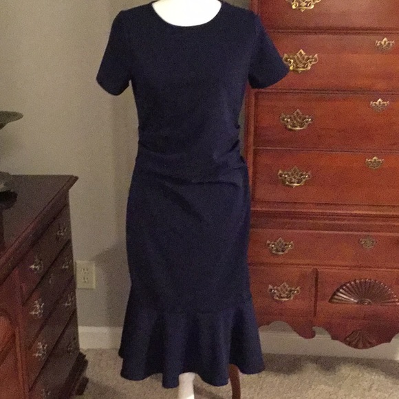 My Bump Navy Maternity Midi Dress - Picture 1 of 6
